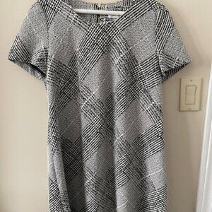 Calvin Klein Dress - A line - black/white herringbone pttn size 12